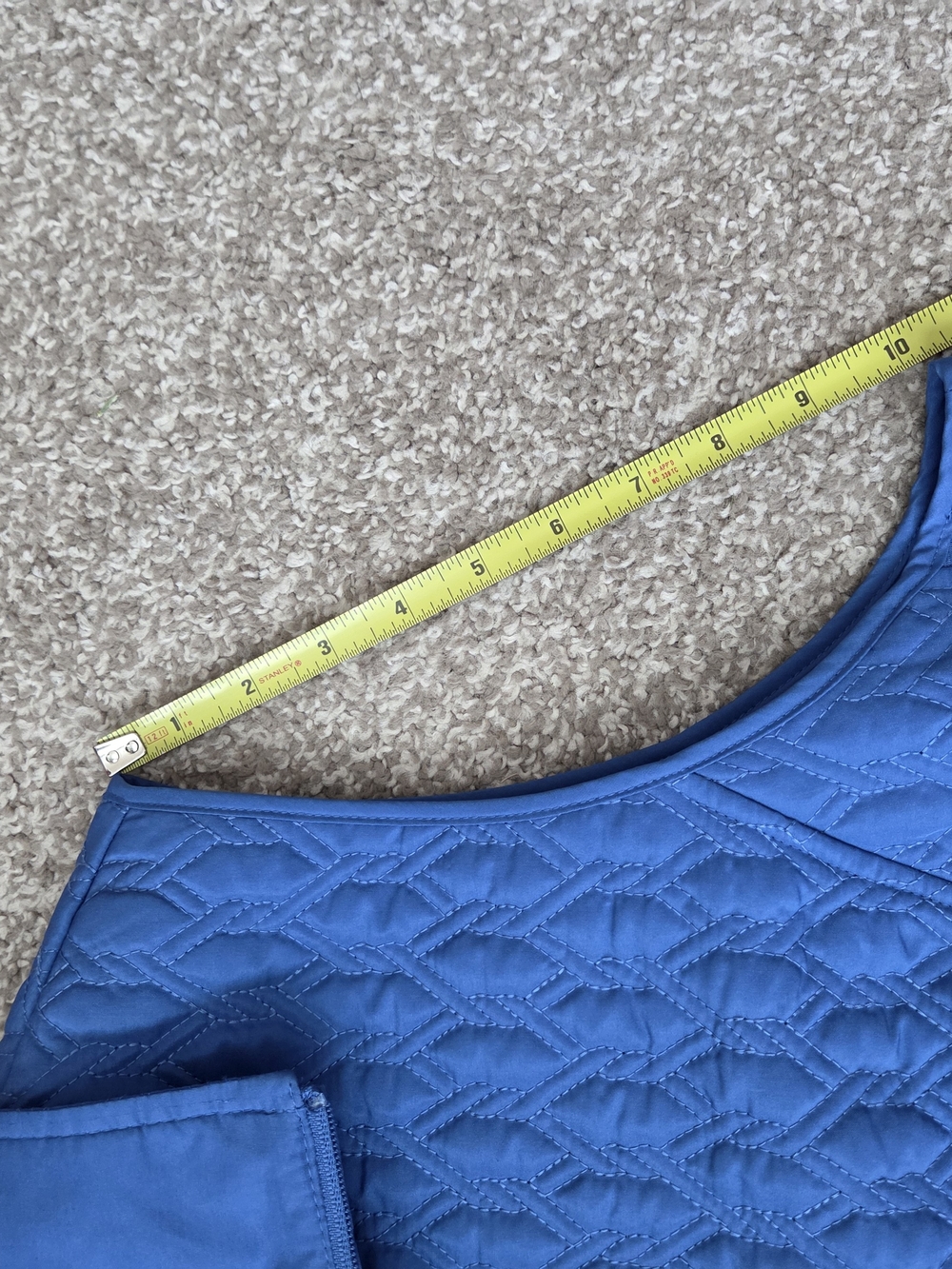 Allison Daley Plus Diamond Quilted Full Zipper Vest Royal Blue Sz 18W Pockets - Picture 6 of 9